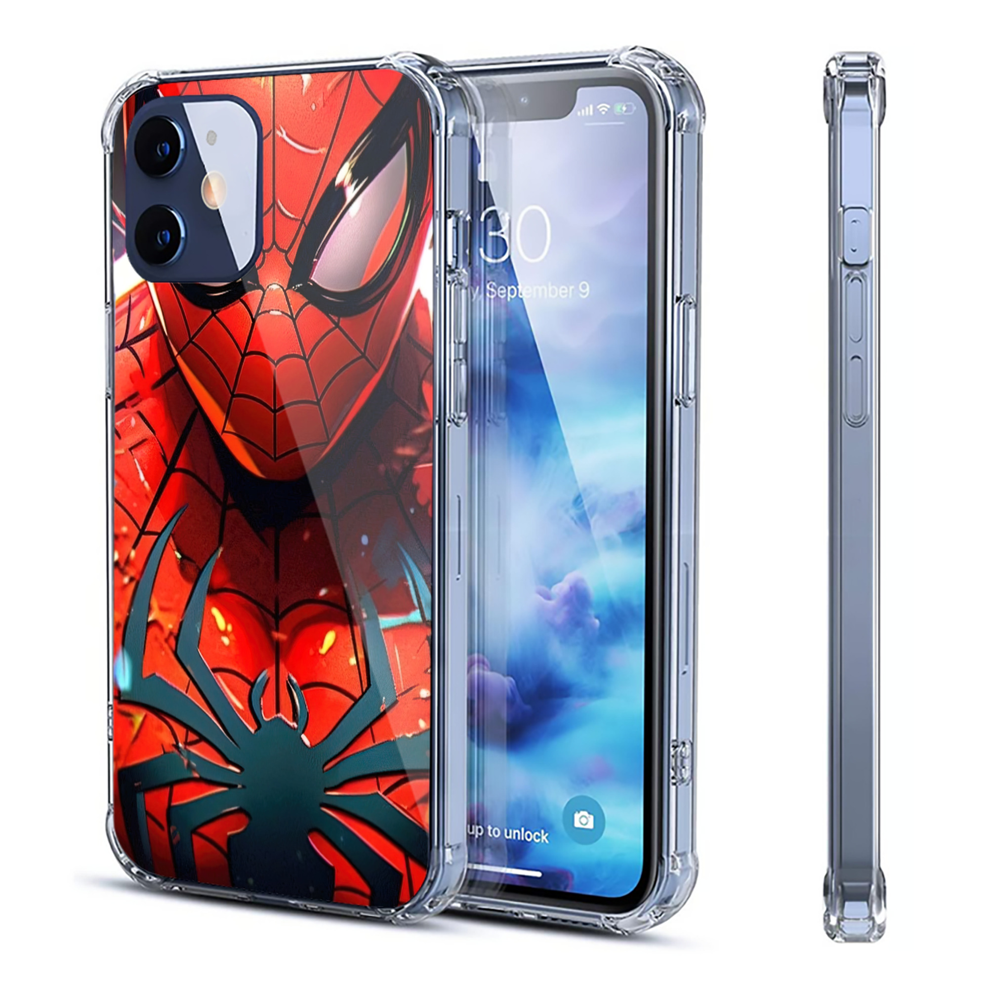 （画像用） Spider Man スパイダーマン 【iPhone 12シリーズ対応】透明スマホケース（クリアソフトケース）
